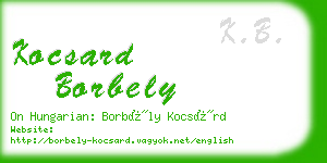 kocsard borbely business card